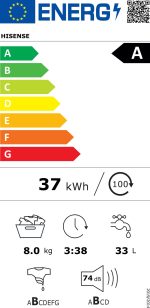 Lavadora Hisense WF1Q8041BW – Carga Frontal – 8 kg – 1400 rpm – Clase A - Imagen 7